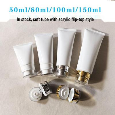 PE Soft Tube Face Wash Bottles with Acrylic Flip-Top, Available In 50/80/100/150ml