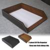 File Storage Tray Desk Organizers File Holders For A4 Documents Combining Textured PU Leather Surfaces And Sturdy Base