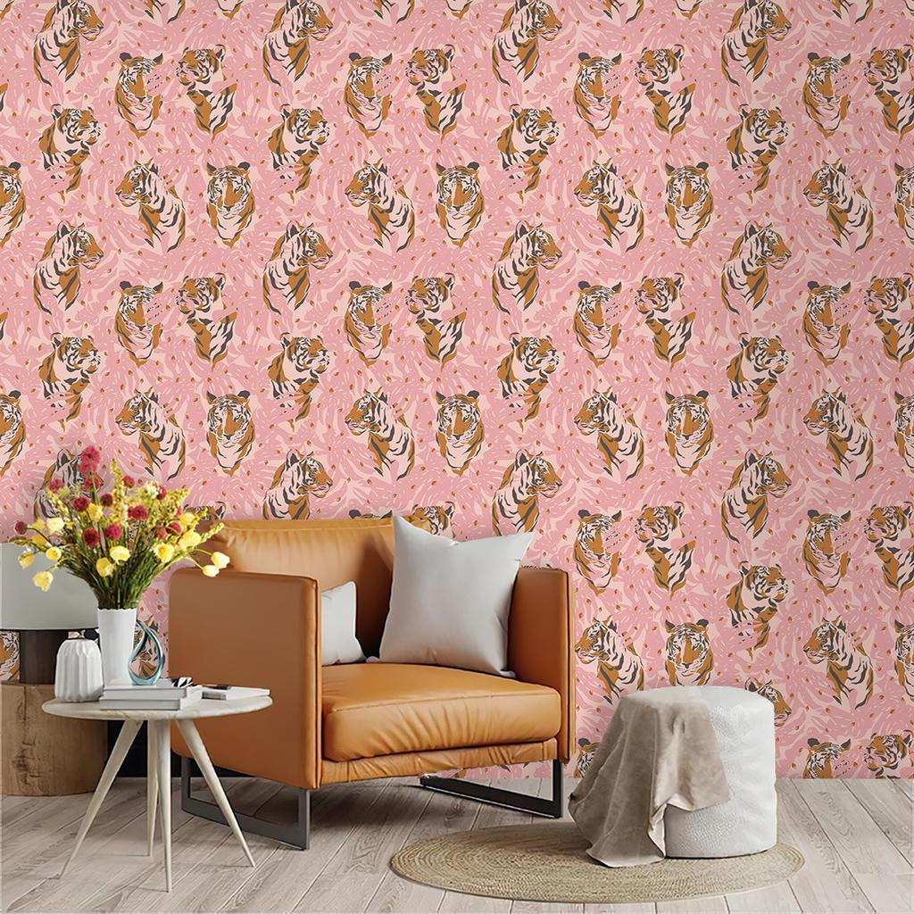 3D Wallpaper Tiger and Peacock Pattern Wallpaper Self Adhesive Bedroom Living Room Dormitory Decor Wall Mural Wardrobe Sticker