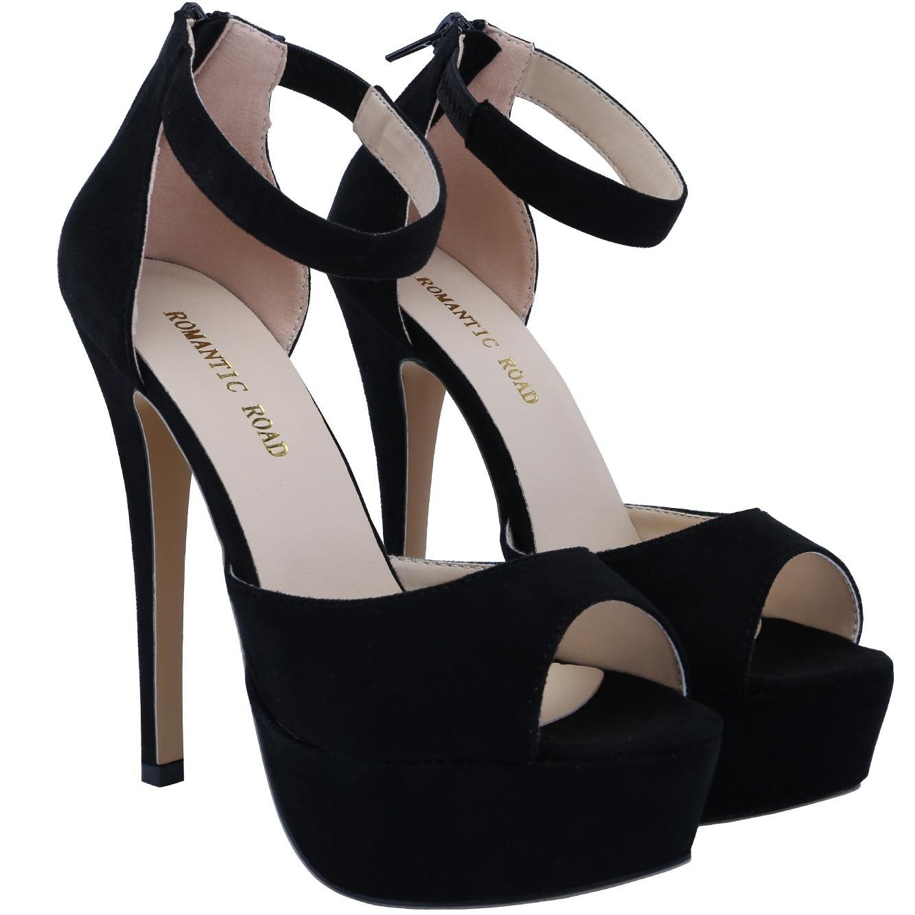 

Женские босоножки на платформе 2025 года, летние сексуальные туфли для стриптиза на высоком каблуке 14 см, туфли на шпильке с ремешком на щиколотке, гладиаторские туфли для свадебной вечеринки 44 чёрный