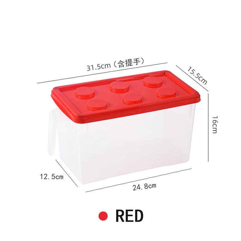 

Kids Building Block Dtorage Box With Handle Toys Organizer Household Dust-Proof Storage Box Stackable Block Case Container красный