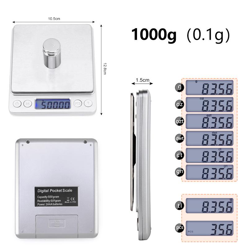 FAIS DU 1000g LCD Display Electronic Digital Scales Kitchen Jewelry Weight Scales Kitchen Accessory Cooking tools