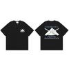 Men Women Streetwear Short Sleeve T-Shirt With Geometric Letter Print Loose Fit Cotton Tee Casual