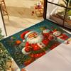 1Pcs Anti Fatigue Kitchen Rugs Santa Claus  Snowman Print Waterproof Non-Slip Thick Cushioned Kitchen Mat Heavy Duty Comfort Standing Mat for Kitchen