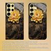 Black gold floral design electroplated glass phone case suitable for Samsung GalaxyS26 S25 S24 S22 S21S20FE/Ultra/Plus anti drop