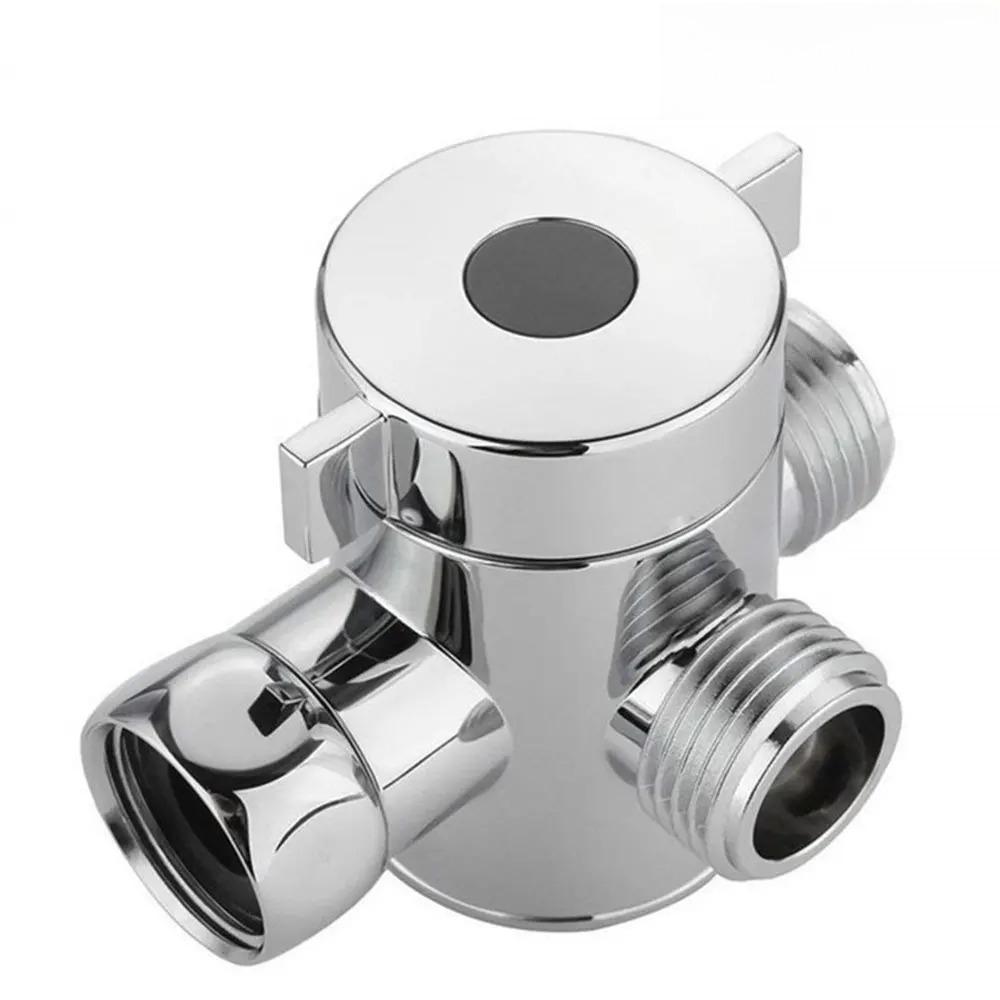 

Multifunction 3 Way Shower Head Diverter Valve G1/2 Three Function Switch Adapter Connector серебряный