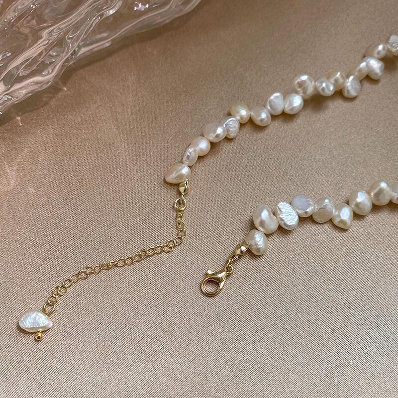 Baroque Pearl Necklace For Women Simple  Collarbone Chain White Choker Necklaces Wedding Jewelry