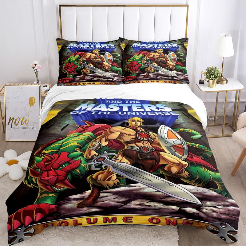Heman Masters Universe Adventure Print 3Pcs Bedding Setduvet Cover With 2 Bedropillowcase Home Birthday Gift