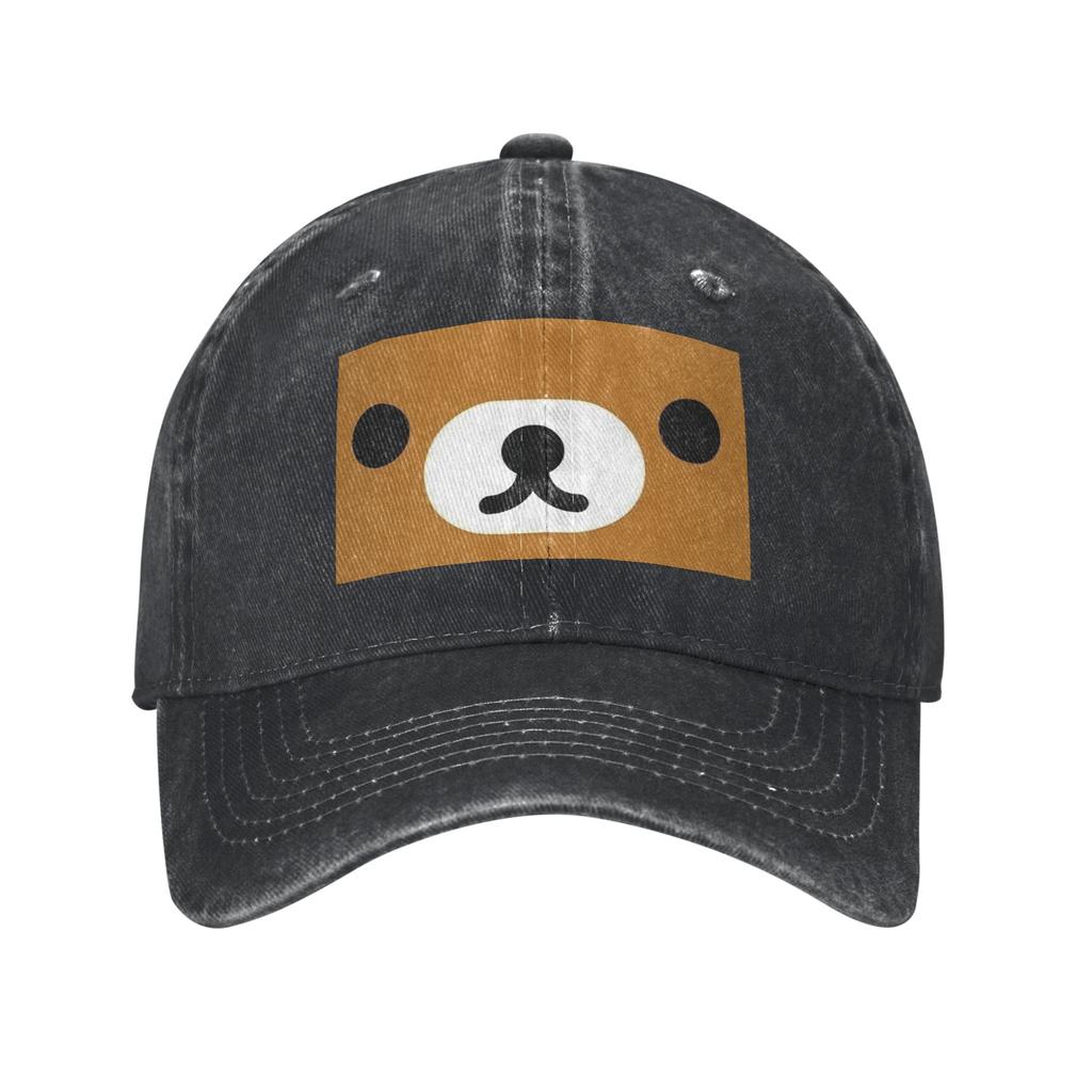 Rilakkuma Relax Bear Big Face Baseball Caps Denim Fabric Hats Adjustable Casquette Sports Baseball Cowboy Hat for Unisex Women
