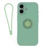 For iPhone 17 Silicone Case with Strap Ring Kickstand Phone Cover