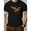 European Sizes Fashion Men's Short-sleeved T-shirt with Eagle Pattern Design, a Trendy and Versatile Top Featuring a Simple White Base