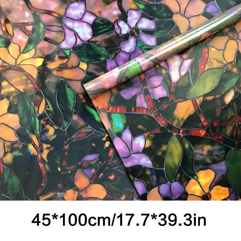 

1 рулон самоклеящиеся наклейки 3D декоративная наклейка витраж пленка для конфиденциальности домашний декор 45X100cm