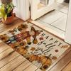 1 Stück Kürbisse Sonnenblumenmuster Fußmatte Modern Küche Polyester Teppich, Rutschfest Bunt Innen Teppich, Für Zuhause Badezimmer Schlafzimmer Wohnzimmer Deko