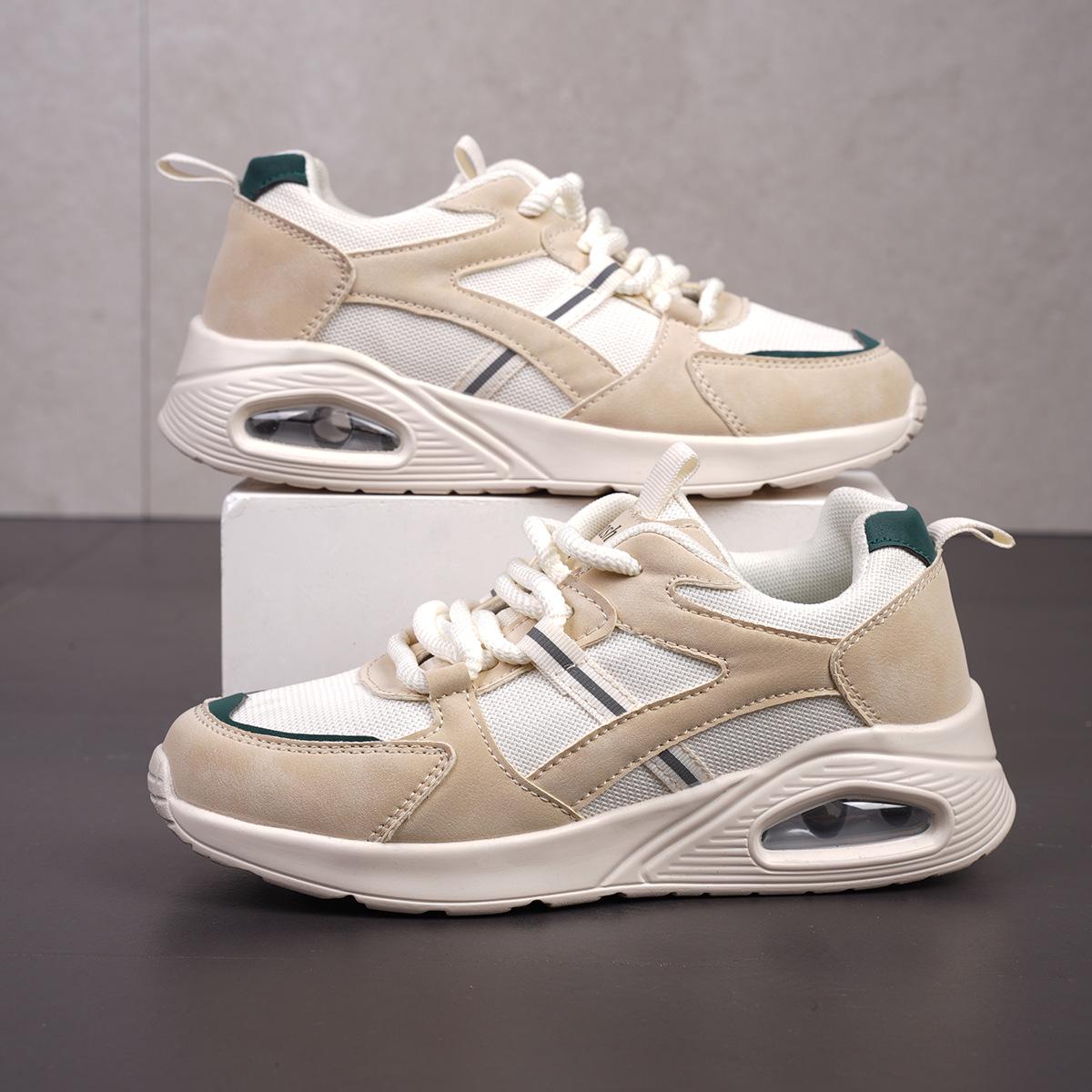 

Women s 2025 Argan Shock-Absorbing Thick Sole White Running Shoes 41 бежевый