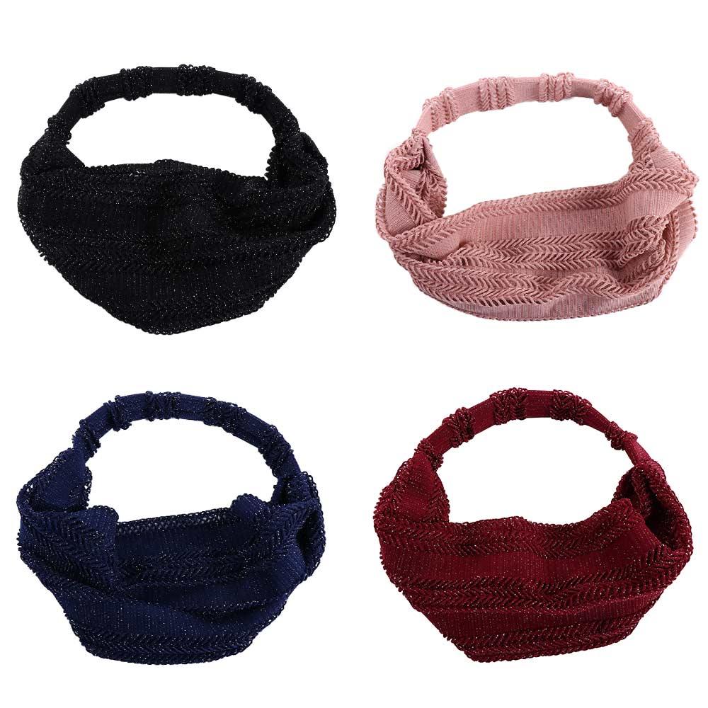 Einfarbiges Kopfschmuck-Netz-Stirnband mit breiter Kante für Damen, Haarreif, Koreanischer Stil, Haarband, Kopfbedeckung
