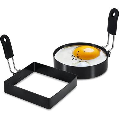 Eierring mit Silikongriff Eierring zum Eierbraten Antihaft Rund Eierkocherring Koch Eierform Frühstückssandwich Werkzeug