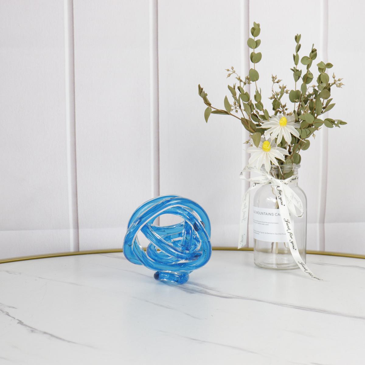 Modern Abstract Ornaments: Semi-Transparent Glass Hemp Ball Decorations