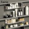 Bathroom Mirror Cabinet Storage Box Wall-mounted Perforation-free Household Washing Table Cosmetics Contact Lenses Remover Cotton Storage Rack Fairie