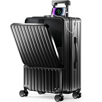 Bolsa de transporte multifuncional frontal inclui copo, gancho oculto, bolsa de transporte com USB, zíper TSA de 360 graus, transporte para negócios, hospitalização, tamanho S incluído, OK