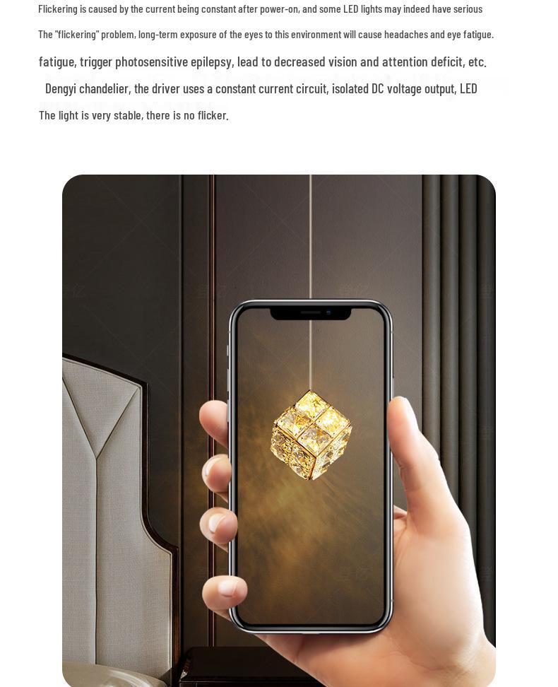 Modern Minimalist Crystal Pendant Light for Bedroom, Study, Bar, or Staircase