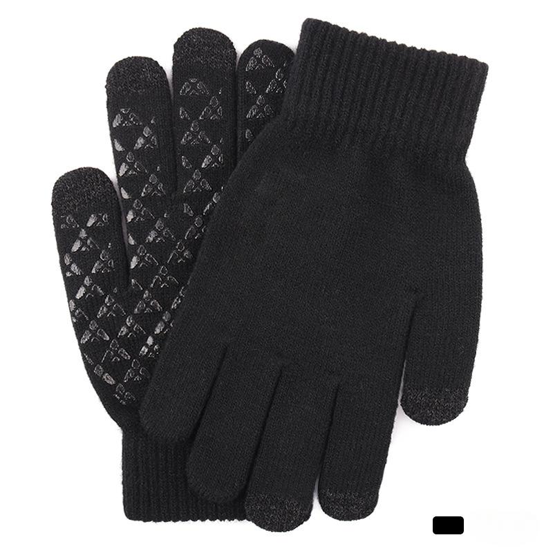 Winter Men's Touchscreen Gloves Oversized Fleece Lined Cold Resistant Warm Knit Gloves Cold Proof Touchscreen Enabled