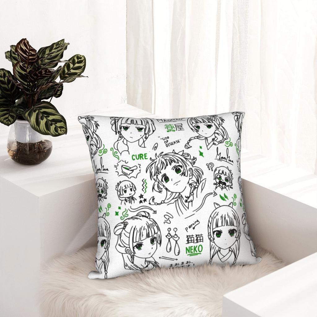 Soft The Apothecary Diaries Maomao Pillowcase Polyester Cushion Cover Gift God of Disease Throw Pillow Case Cover Home Square