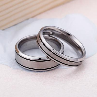 Simple Niche Style Titanium Steel Couple Ring Accessories