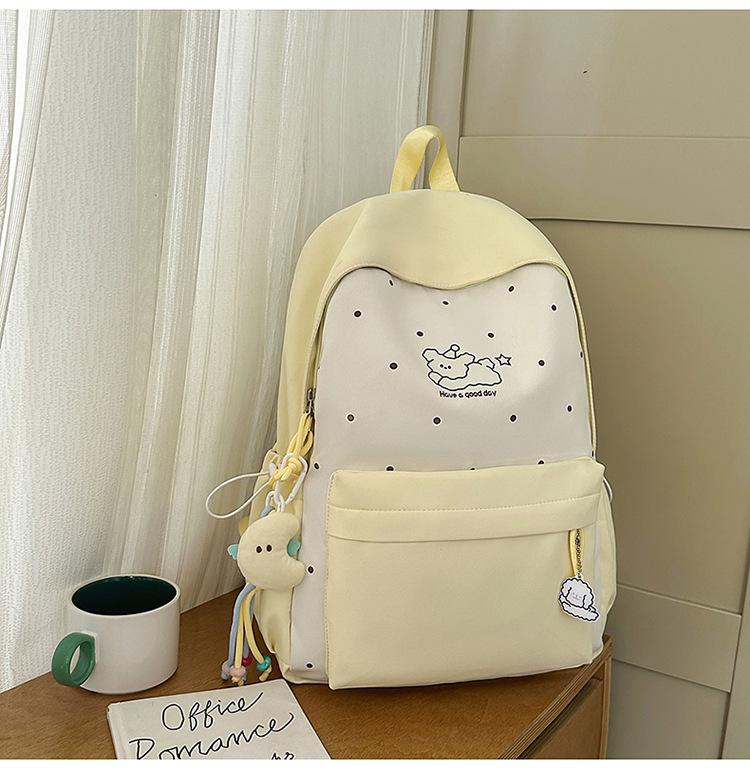 Schoolbag Cute College Style School Bag Female Korean ins Versatile Girl Heart Primary and Secondary School Students Grades 1-1 Lightweight Backpack