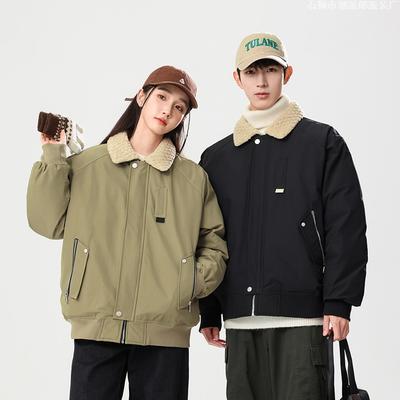 New Fur Collar Jacket Cotton-padded Clothes Baita Tide Brand Couple Loose Padded Warm Jacket Neutral Padded Jacket