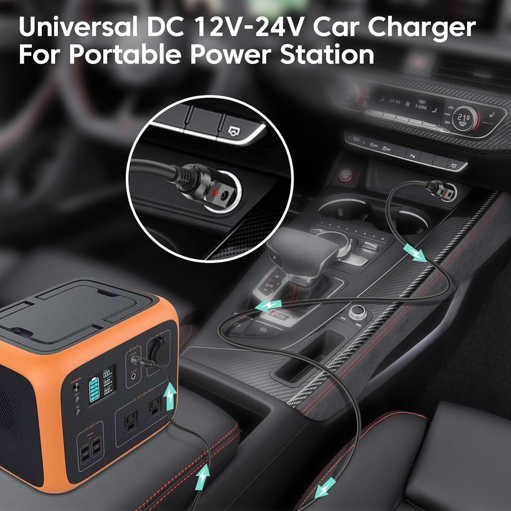 14AWG Car Cigarette Lighter to DC DC7909 Male Connector Adapter Cable 12V/24V DC 8mm Car Charger Power Supply Cord with 15A Fuse Use for Car Trucks