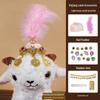 Xinjiang Lamb Hat: Rhinestone-Inlaid Triangle Cartoon Ethnic-Style Accessory for Tourism Wear