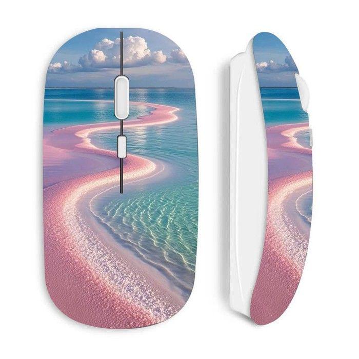 Souris sans fil - MANIACASE - Océan et sable de paradis - Optique - USB - 70 g