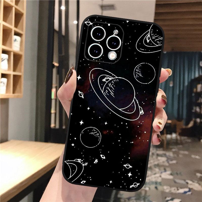 Galaxy Space Moon Star Phone Case For iphone 17 Pro Max Air 16 15 14 13 Pro Max 15 16 Pro 15Plus