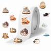 500 Pieces/roll Roll Stickers Tape Sleeping Animal Stickers Handbook Material Decorative Envelope Seal Stickers
