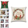 Festive Christmas Cushion Cover Featuring Charming Snowman And Santa Claus Design For Cozy Home Decor