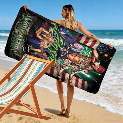 Name Custom Poison Band Print Beach Towel, Large Soft Quick Dry Towel for Beach Camping Swimming