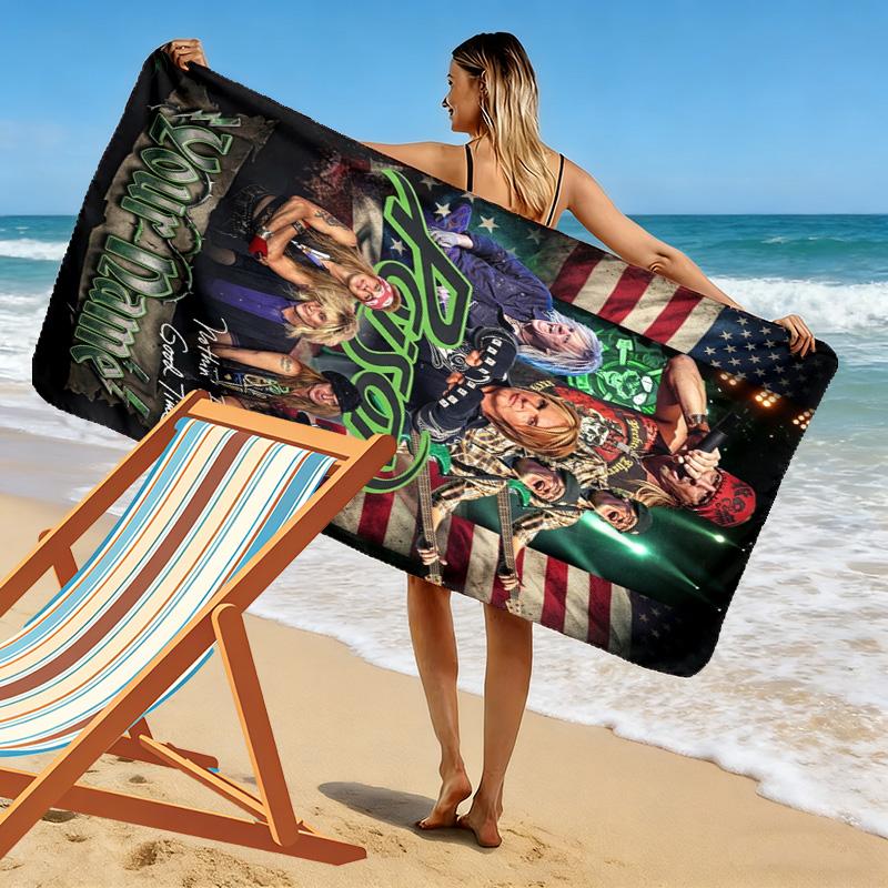 Name Custom Poison Band Print Beach Towel, Large Soft Quick Dry Towel for Beach Camping Swimming