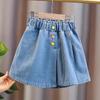 Dívčí džínová dortová sukně v korejském stylu - Jarní/letní módní krátká sukně/kalhoty