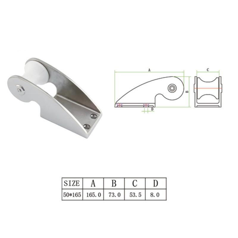 1PCS 316 Stainless Steel Bow Anchor Roller Holder 50X165mm Casting Bow Roller Wheel For Marine Boat Yacht Hardware