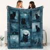 Black Cat Art Decorative Throw Blanket for Sofa, Bed, Home Decor, Office, and Travel