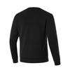 Li Ning Fitness Series Sports Fashion Letter Round Neck Loose Comfortable Warm Fleece Long Sleeve Sweatshirt Men sweatshirt Black AWDU567-1