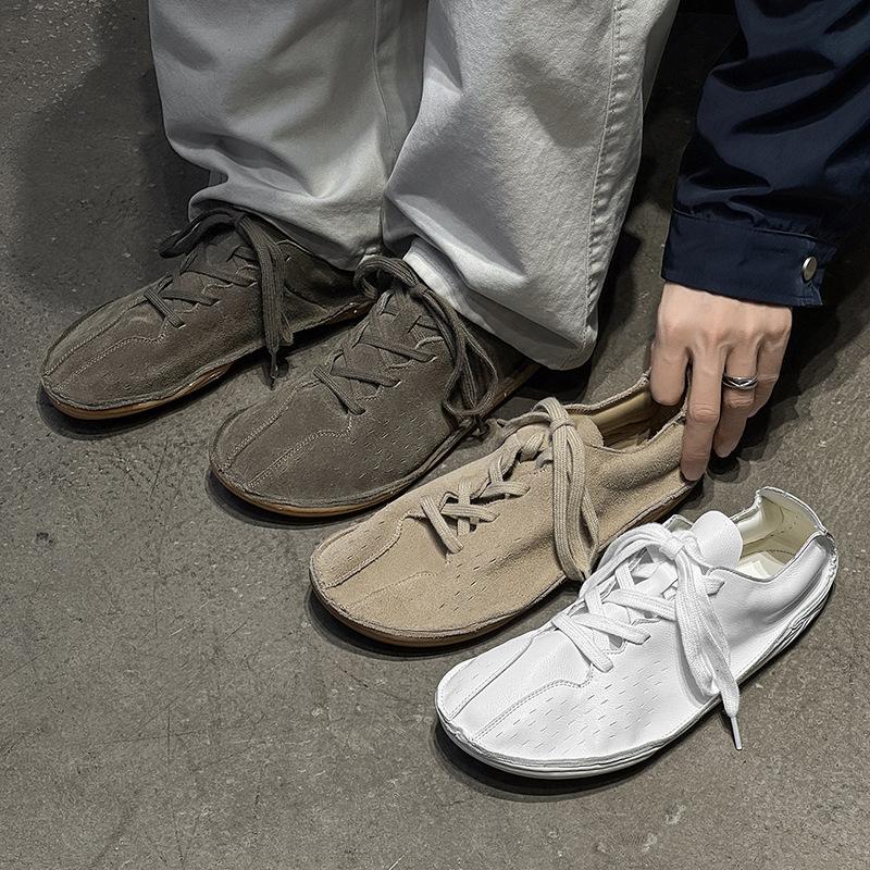 Richangde training shoes men's and women's lazy simple and versatile flat-bottomed casual lace-up shoes 25690 yellow, green-J