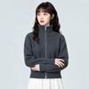 Women's Slim-Fit Zip-Up Mock Neck Knitted Cardigan