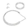 Bridal Jewelry Set Stylish Elegant Rhinestone Necklace Bracelet Earrings for Wedding Prom Engagement