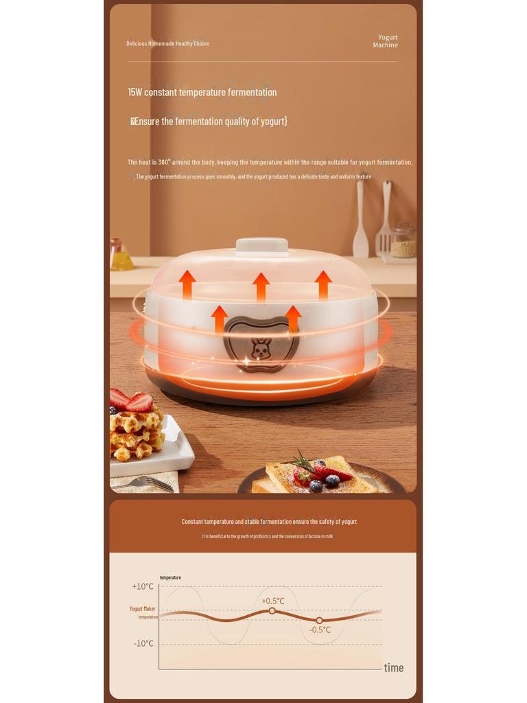 Automatic Cross-Border Home Yogurt Maker - Intelligent 304 Stainless Steel Machine with Cup Divider