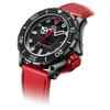 M2Z Diver 200 Saphirglas Rotes Armband Schwarzes Zifferblatt Automatik 200-005 200M Herrenuhr
