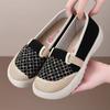 Woman Spring Autumn New Flat Sole Canvas Shoes Round Toe Shallow Slip On Thick Sole Non Slip Breathable Light Walking Shoes