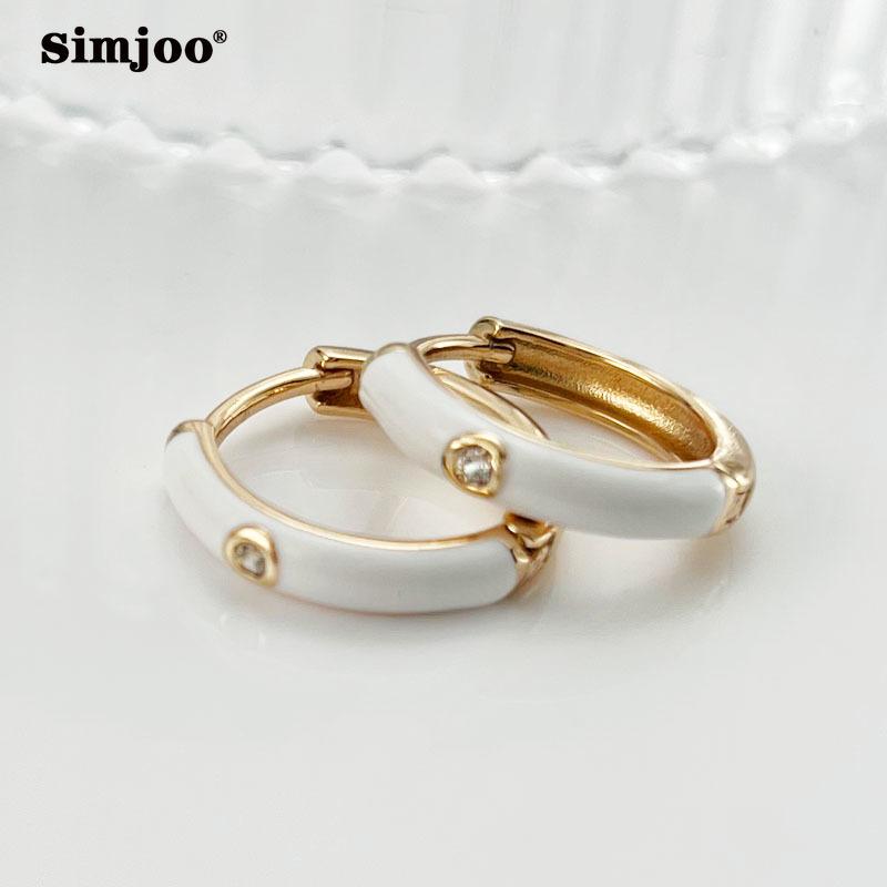 SIMJOO Mode Mode Farbe Tropfenöl Zirkon Ohrringe für Frauen