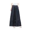 Pantaloni Casual da Donna alla Moda in Cotone e Lino Ricamati a Doppio Strato con Gamba Dritta