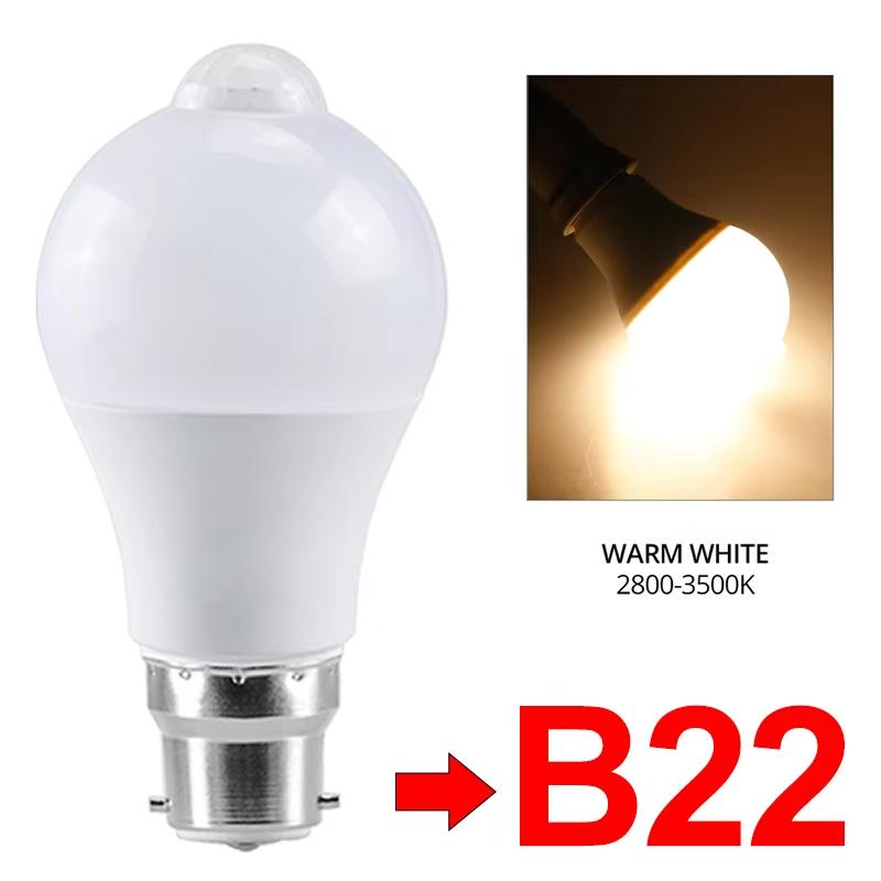 

Motion Sensor LED Light 220V B22 12W 13W 14W 15W 16W LED Lamp Auto Smart Infrared LED Bulb Energy Saving Bombillas Home Porch AC220V(175-265V)&13W теплый белый